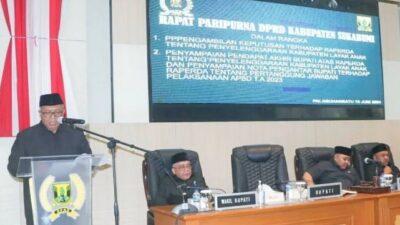 Paripurna DPRD Kabupaten Sukabumi Bahas Raperda KLA dan LPJ APBD 2023