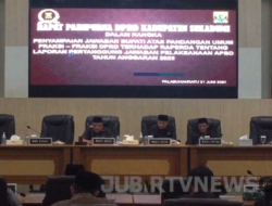 Pemkab Sukabumi Jawab Pandangan Umum Fraksi DPRD Terkait Raperda LPJ APBD Tahun 2023 di Rapur ke XI