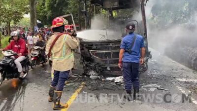 Bus Jurusan Palabuhanratu-Bogor Terbakar di Sukabumi, Ini Dugaan Penyebabnya