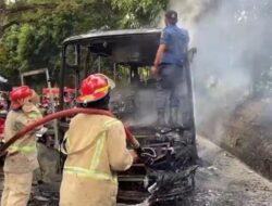 Pengemudi Selamatkan 13 Penumpang Saat Bus MGI Terbakar di Sukabumi