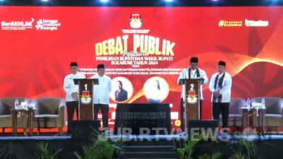 Iyos-Zainul dan Asep Japar-Andreas Singgung Permodalan UMKM pada Debat Pilkada Kabupaten Sukabumi