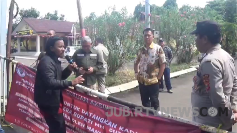 Pembangunan Gedung Pemda Mangkrak, LPI Demo Dinas Perkim Kabupaten Sukabumi