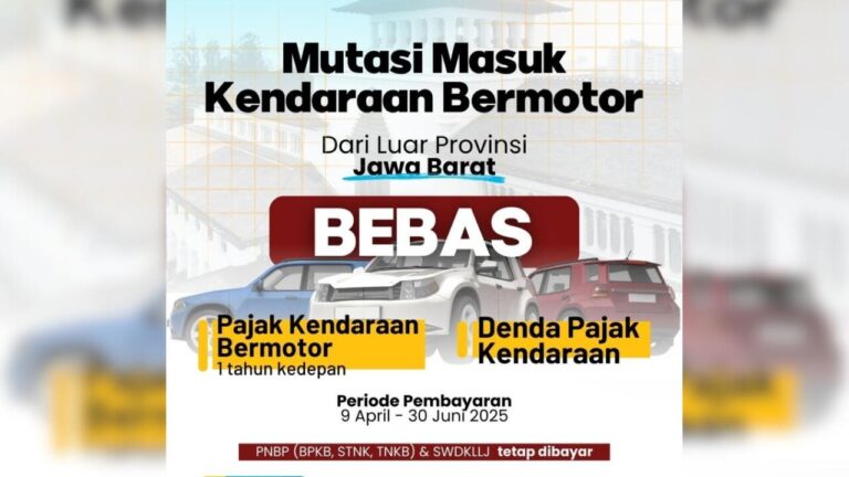 Jabar Bebaskan Denda dan Pajak 1 Tahun untuk Kendaraan Mutasi Masuk, Cek Syaratnya!