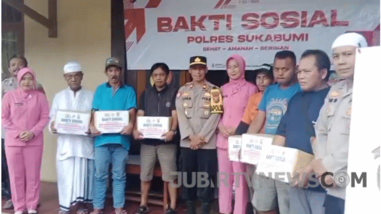 Aksi Sosial HUT Bhayangkara Ke-79, Polsek Jampangkulon Bantu Warga Tak Mampu