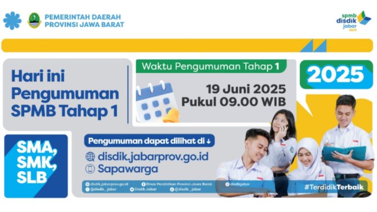 Hasil SPMB Jabar 2025 Tahap 1 Diumumkan, Simak Cara Ceknya