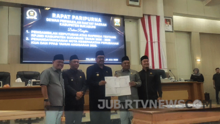 RPJMD dan KUA-PPAS Sukabumi Resmi Disahkan Dalam Paripurna DPRD