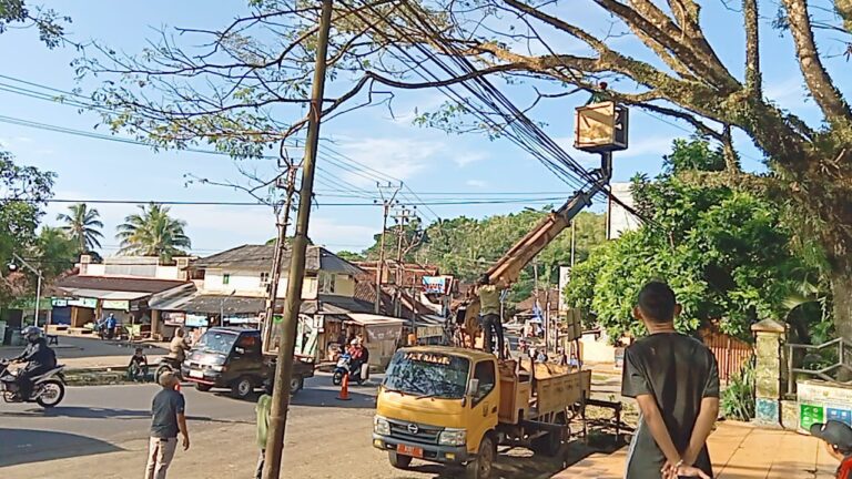 Pohon Tua Dipangkas, Penataan Alun-alun Jampangkulon Sukabumi Dimulai