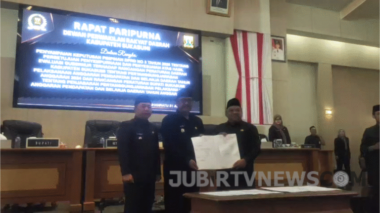 Rapat Paripurna Kabupaten DPRD Sukabumi Sahkah Penyempurnaan Raperda LPPA