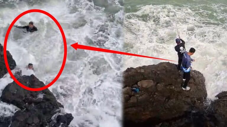 Detik-detik Dua Pemancing Hilang Disapu Ombak di Cikeueus Sukabumi Terekam Kamera