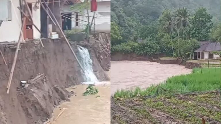Banjir Sungai Cidadap Sukabumi Hanyutkan Belasan Rumah, Puluhan Keluarga Mengungsi