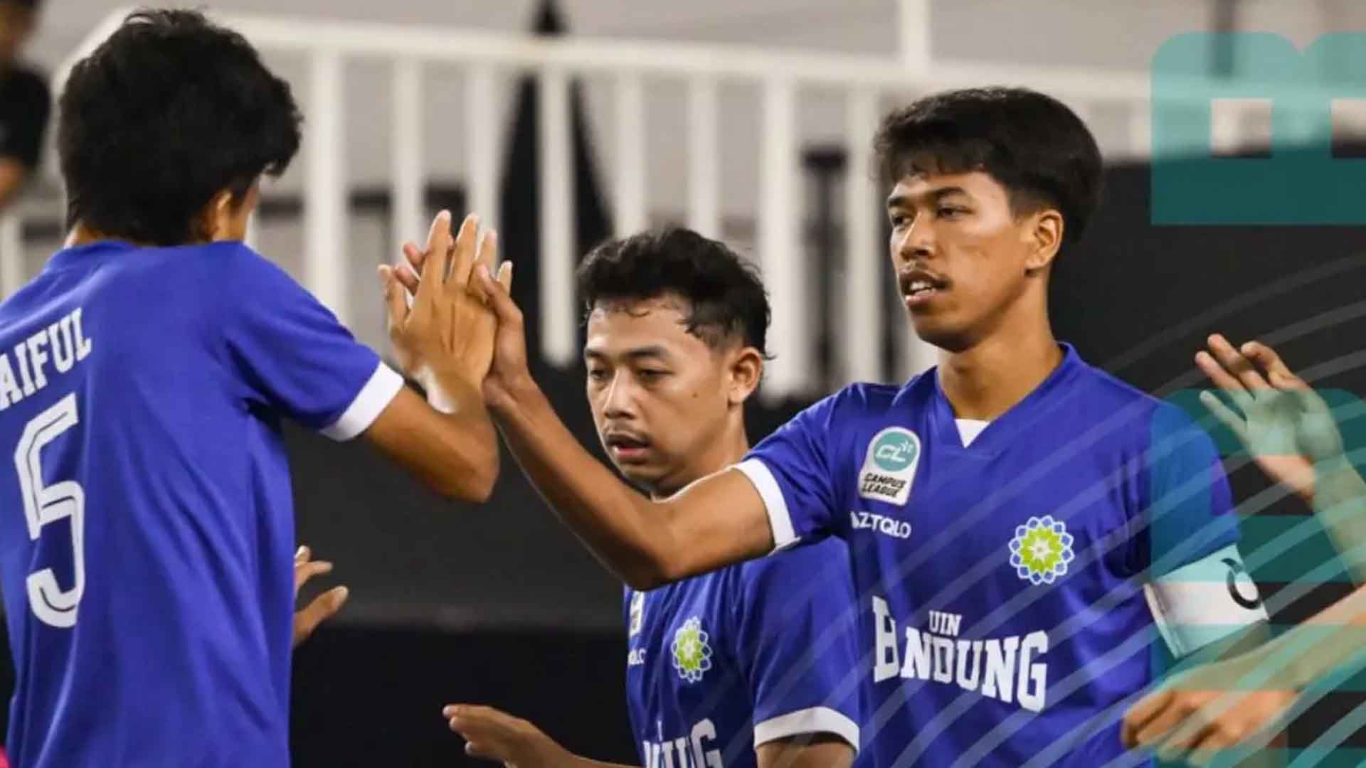 Kemenangan besar tim futsal putra UIN Bandung atas Universitas Atma Jaya tidak terlepas dari aksi brilian sang kapten, Aldi Zakky Aulia. | Foto: IG Campus League