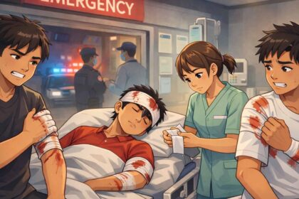 4 pemuda masuk rumah sakit usai alami luka bacok karena diserang OTK di Cibadak Sukabumi. Foto hanya ilustrasi. | Foto: AI