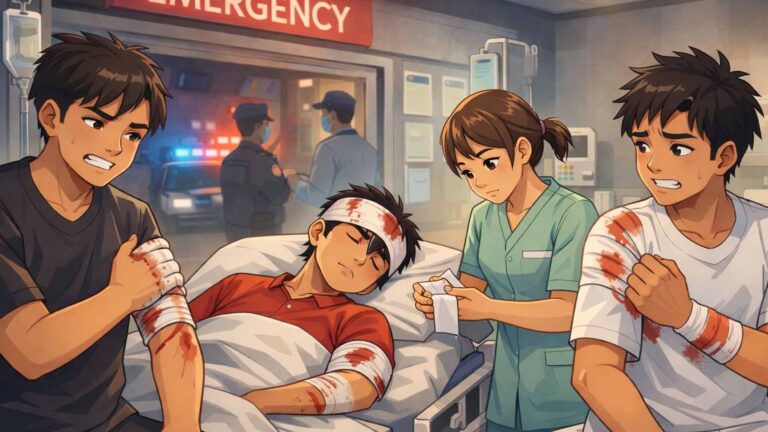 4 pemuda masuk rumah sakit usai alami luka bacok karena diserang OTK di Cibadak Sukabumi. Foto hanya ilustrasi. | Foto: AI