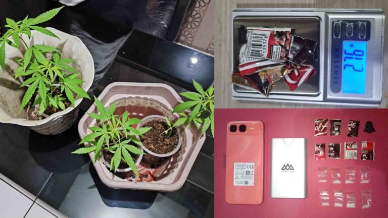 Barang bukti narkotika yang disita Satnarkoba Polres Sukabumi Kota. Dari tanaman ganja hingga paket sabu. | Foto: Ist