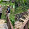 Kepala Disperkim Kabupaten Sukabumi Sendi Apriandi bersama Wakapolres saat meninjau jembatan melintir di Cibadak. | Foto: Dok. Disperkim