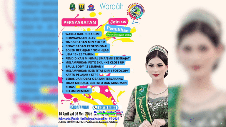 Pemilihan Puteri Nelayan 2026 Sukabumi Resmi Dibuka, Ini Jadwal dan Syarat Lengkapnya