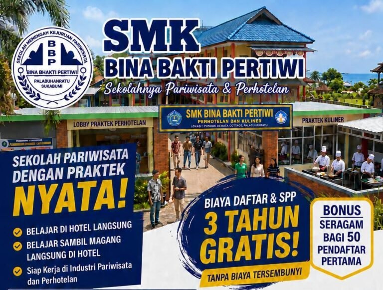 Dobrak Sekat Birokrasi, SMK Pariwisata Bina Bakti Pertiwi Palabuhanratu Hadirkan Sekolah Full Gratis 3 Tahun dan Jaminan Siap Kerja Bersertifikasi BNSP-KKNI