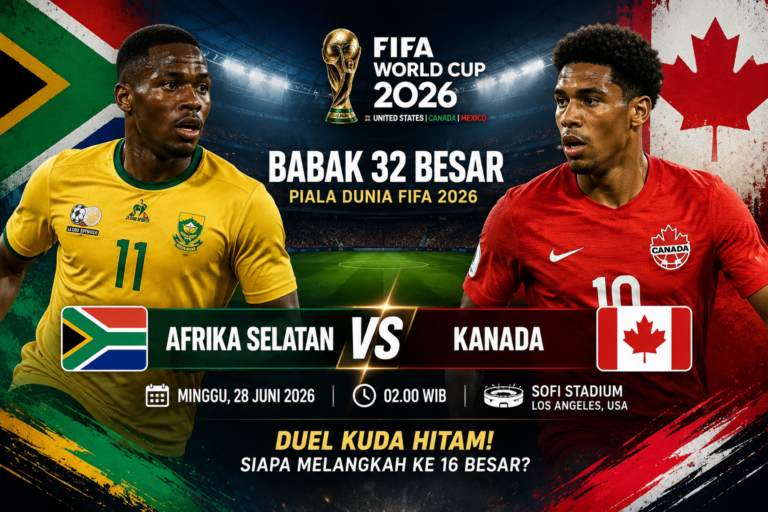 Afrika Selatan vs Kanada pada babak 32 besar Piala Dunia FIFA 2026