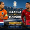 Belanda vs Maroko pada pertandingan babak 32 besar Piala Dunia FIFA 2026 di Monterrey