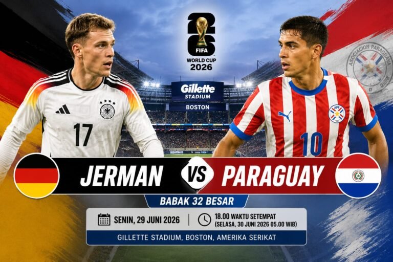 Jerman vs Paraguay pada pertandingan babak 32 besar Piala Dunia FIFA 2026 di Stadion Gillette, Boston
