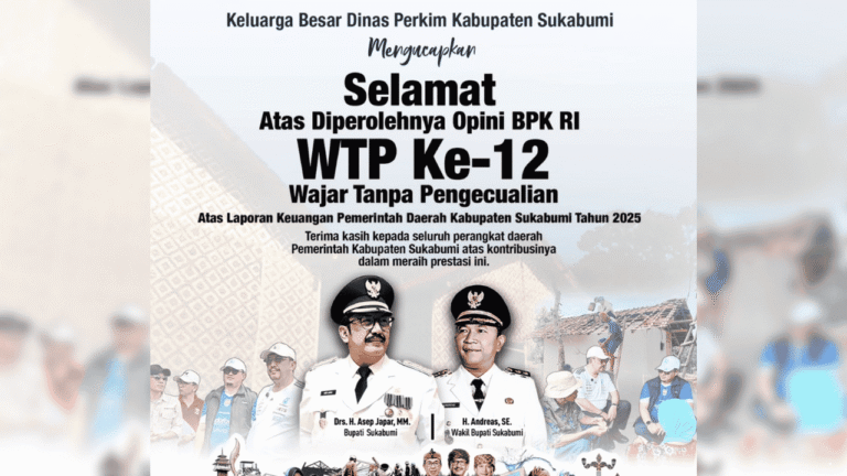 Disperkim Apresiasi Raihan Opini WTP ke-12 Kabupaten Sukabumi