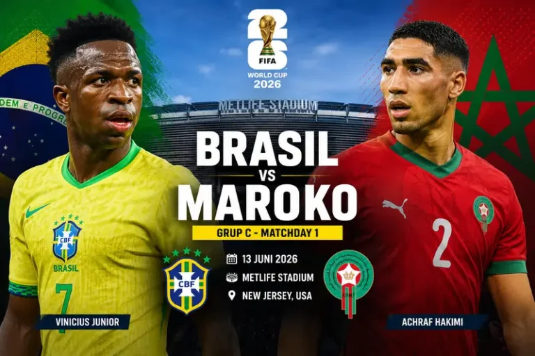 Prediksi Brasil vs Maroko Piala Dunia 2026: Selecao Diunggulkan, Neymar Absen karena Cedera