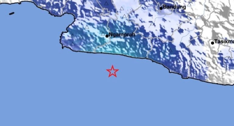 Pusat di Laut Sukabumi, Gempa Dangkal M4,3 Terasa Hingga Cianjur dan Bandung Barat