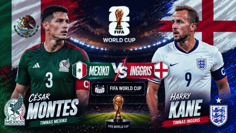 Prediksi Inggris vs Meksiko di Babak 16 Besar Piala Dunia 2026: Three Lions Waspadai Keunggulan Tuan Rumah