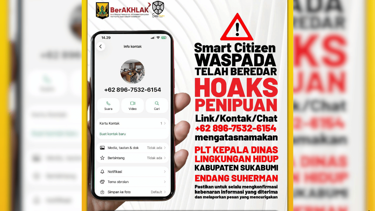Waspada Penipuan Catut Nama Plt Kepala DLH Sukabumi, Masyarakat Diminta Waspada