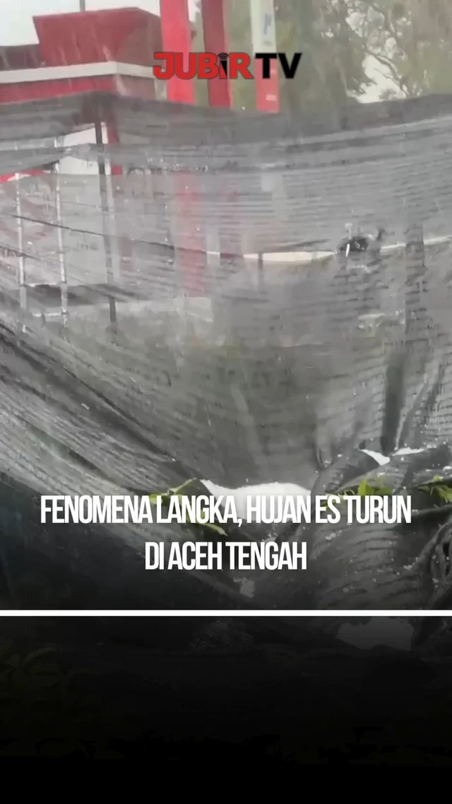 Fenomena hujan es melanda Kabupaten Aceh Tengah pada Sabtu (4/4/2026) sore sekitar pukul 16.30 WIB, mengejutkan warga di sejumlah wilayah.

Hujan es dengan ukuran butiran sebesar kelereng tersebut terjadi di Kecamatan Jagong Jeget dan Atu Lintang. Peristiwa langka ini sempat terekam warga, dengan suara dentuman cukup keras terdengar saat butiran es menghantam atap rumah.

Fenomena cuaca ekstrem ini menyebabkan kerusakan di beberapa titik, termasuk di Kampung Bukit Sari dan Kampung Merah Muyang. Sejumlah tanaman warga seperti kopi dan palawija dilaporkan mengalami kerusakan.

Akibatnya, para petani khawatir hasil panen menurun dan berdampak pada perekonomian masyarakat setempat.

Peristiwa ini menjadi pengingat akan potensi cuaca ekstrem yang dapat terjadi secara tiba-tiba dan membawa dampak signifikan bagi warga.

Sc : Berbagai Sumber
Editor : Tino

#jubirtv #jubirtvnewscom #hujanes #acehtengah #cuacaekstrem #fenomenaalam #beritaterkini #infokejadian #indonesia #bencanaalam