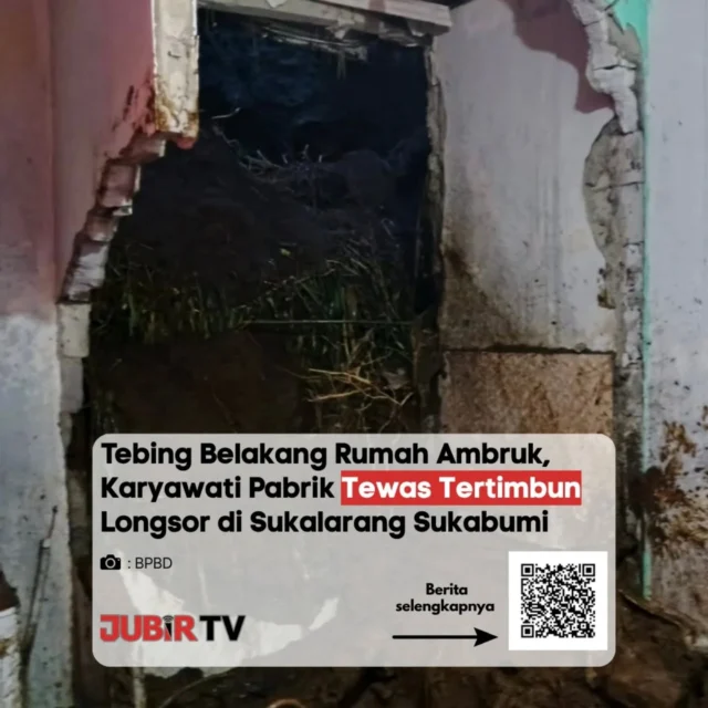 Tebing di belakang rumah warga di Sukalarang, Sukabumi, ambruk dan menelan korban jiwa.

Longsor yang dipicu hujan deras ini menghantam rumah di Kampung Griya Sukamaju, hingga menimbun seorang karyawati pabrik yang berada di dalam rumah. Korban ditemukan dalam kondisi tertimbun material tanah dan bangunan. 

Peristiwa ini kembali menjadi pengingat akan risiko tinggal di dekat tebing, terutama saat cuaca ekstrem melanda.

Menurut kamu, langkah apa yang perlu dilakukan untuk mengurangi risiko bencana seperti ini di permukiman warga?

📌 𝐈𝐧𝐟𝐨 𝐥𝐞𝐧𝐠𝐤𝐚𝐩𝐧𝐲𝐚 𝐜𝐞𝐤 𝐝𝐢 𝐬𝐭𝐨𝐫𝐲 & 𝐬𝐨𝐫𝐨𝐭𝐚𝐧

#jubirtv #jubirtvnewscom #sukabumi #jawabarat #longsor bencanaalam cuacaekstrem bpbd waspada beritaterkini