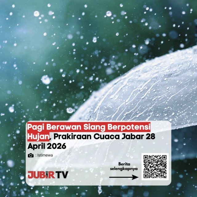 Cuaca di wilayah Jawa Barat hari ini diprakirakan cerah berawan pada pagi hari, namun siang hingga sore berpotensi turun hujan di sejumlah daerah.

BMKG mengimbau masyarakat untuk tetap waspada, terutama bagi yang beraktivitas di luar ruangan.

Kamu tim siap payung atau nekat berangkat aja hari ini? 🌧️

📌 𝐈𝐧𝐟𝐨 𝐥𝐞𝐧𝐠𝐤𝐚𝐩𝐧𝐲𝐚 𝐜𝐞𝐤 𝐝𝐢 𝐬𝐭𝐨𝐫𝐲 & 𝐬𝐨𝐫𝐨𝐭𝐚𝐧

#jubirtv #jubirtvnewscom #cuacajabar #prakiraancuaca #bmkg #jawabarat #cuacahariini #infocuaca #hujanjabar #updatecuaca
