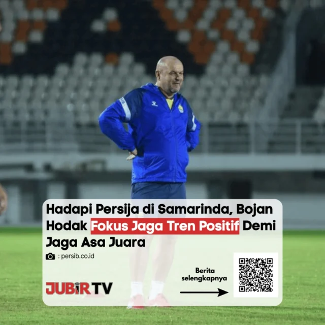 Pelatih Persib Bandung, , fokus menjaga tren positif timnya saat menghadapi di Samarinda demi menjaga asa juara liga musim ini.

Laga klasik ini diprediksi berlangsung panas meski digelar di venue netral. Hodak menegaskan setiap poin sangat penting bagi Persib di sisa kompetisi. 

Menurut kamu, duel Persija vs Persib kali ini bakal berjalan ketat atau ada tim yang lebih dominan?

📌 𝐈𝐧𝐟𝐨 𝐥𝐞𝐧𝐠𝐤𝐚𝐩𝐧𝐲𝐚 𝐜𝐞𝐤 𝐝𝐢 𝐬𝐭𝐨𝐫𝐲 & 𝐬𝐨𝐫𝐨𝐭𝐚𝐧

#jubirtv #jubirtvnewscom #persib #persija #ligasuper #sepakbolaindonesia #beritaolahraga #indonesia