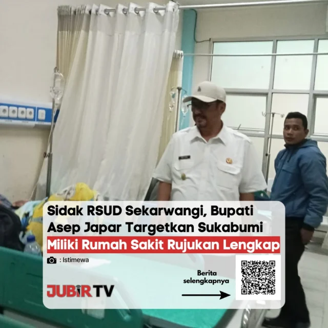 Bupati Sukabumi, Asep Japar, melakukan sidak ke RSUD Sekarwangi guna memastikan kualitas pelayanan kesehatan bagi masyarakat. Beliau berkomitmen untuk terus meningkatkan fasilitas medis agar Sukabumi memiliki rumah sakit rujukan dengan peralatan dan layanan yang lengkap. 🩺✨

Semoga akses kesehatan di Sukabumi semakin maju dan memudahkan warga!

📌 𝐈𝐧𝐟𝐨 𝐥𝐞𝐧𝐠𝐤𝐚𝐩𝐧𝐲𝐚 𝐜𝐞𝐤 𝐝𝐢 𝐬𝐭𝐨𝐫𝐲 & 𝐬𝐨𝐫𝐨𝐭𝐚𝐧

#jubirtv #jubirtvnewscom #rsudsekarwangi #asepjapar #sukabumi #beritasukabumi #kesehatan #pelayananpublik #sidak #cibadak #infokesehatan #kabupatensukabumi