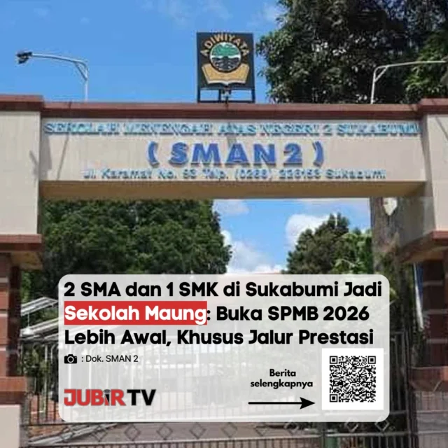 Keren! 2 SMA dan 1 SMK di Sukabumi Jadi "Sekolah Maung", Buka Jalur Prestasi Lebih Awal 🏫⌁🔥

Kabar gembira buat para pelajar berprestasi di Sukabumi! Dua SMA dan satu SMK di Kabupaten Sukabumi resmi ditunjuk menjadi "Sekolah Maung". Program ini membuka Seleksi Penerimaan Murid Baru (SPMB) 2026 lebih awal, khusus untuk menampung bakat-bakat terbaik melalui jalur prestasi. Langkah ini diharapkan mampu memaksimalkan potensi akademik maupun non-akademik generasi muda di wilayah Sukabumi.

Peluang emas buat kamu yang punya segudang prestasi nih! Kira-kira sekolah mana saja ya yang masuk daftar? Yuk, tag teman atau adik kamu yang mau masuk SMA/SMK tahun ini di kolom komentar! 👇

📌 𝐈𝐧𝐟𝐨 𝐥𝐞𝐧𝐠𝐤𝐚𝐩𝐧𝐲𝐚 𝐜𝐞𝐤 𝐝𝐢 𝐬𝐭𝐨𝐫𝐲 & 𝐬𝐨𝐫𝐨𝐭𝐚𝐧

#jubirtv #jubirtvnewscom #sekolahmaung #spmb2026 #ppdb2026 #sukabumi #beritasukabumi #kabupatensukabumi #smksukabumi #smasukabumi #pelajarberprestasi #infosukabumi