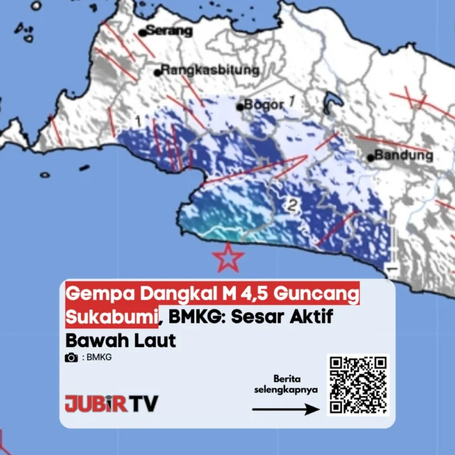 Gempa Dangkal M4.5 Guncang Sukabumi, Warga Diimbau Tetap Tenang dan Waspada 📉⚠️

Sukabumi baru saja diguncang gempa bumi tektonik berkekuatan Magnitudo 4.5. Berdasarkan data dari BMKG, gempa ini merupakan jenis gempa bumi dangkal yang dipicu oleh aktivitas sesar aktif di wilayah setempat. Guncangan dilaporkan sempat dirasakan di beberapa wilayah sekitar, namun hingga saat ini belum ada laporan resmi terkait dampak kerusakan.

Warga diimbau untuk tidak panik dan menghindari bangunan yang retak. Rekan-rekan yang berada di Sukabumi dan sekitarnya, apakah tadi sempat merasakan getarannya? Tulis kondisi di wilayah kalian di kolom komentar! 👇

📌 𝐈𝐧𝐟𝐨 𝐥𝐞𝐧𝐠𝐤𝐚𝐩𝐧𝐲𝐚 𝐜𝐞𝐤 𝐝𝐢 𝐬𝐭𝐨𝐫𝐲 & 𝐬𝐨𝐫𝐨𝐭𝐚𝐧

#jubirtv #jubirtvnewscom #gempasukabumi #infogempa #bmkg #sukabumi #beritasukabumi #kabupatensukabumi #infobmkg #mitigasibencana #infosukabumi