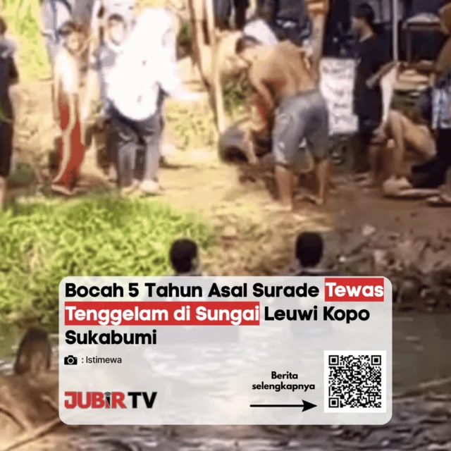 Innalillahi! Bermain di Sungai Leuwi Kopo, Bocah 5 Tahun Asal Surade Ditemukan Tewas Tenggelam 😢💔

Kabar duka menyelimuti wilayah Surade, Sukabumi. Seorang bocah berusia 5 tahun dilaporkan meninggal dunia setelah tenggelam di Sungai Leuwi Kopo. Kejadian tragis ini menjadi peringatan keras bagi kita semua, khususnya para orang tua, untuk memperketat pengawasan terhadap anak-anak saat beraktivitas di dekat aliran air atau sungai, terutama di tengah kondisi cuaca yang tidak menentu.

Kami segenap keluarga besar mengucapkan turut berbelasungkawa yang mendalam kepada keluarga korban. Semoga diberikan ketabahan dalam menghadapi ujian ini. Mari saling mengingatkan di kolom komentar agar kejadian serupa tidak terulang kembali. 🙏👇

📌 𝐈𝐧𝐟𝐨 𝐥𝐞𝐧𝐠𝐤𝐚𝐩𝐧𝐲𝐚 𝐜𝐞𝐤 𝐝𝐢 𝐬𝐭𝐨𝐫𝐲 & 𝐬𝐨𝐫𝐨𝐭𝐚𝐧

#jubirtv #jubirtvnewscom #surade #sungaileuwikopo #tenggelam #sukabumi #beritasukabumi #kabupatensukabumi #infoduka #bpbdsukabumi #infosukabumi