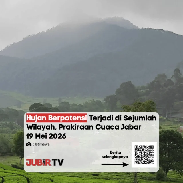 Waspada! BMKG Rilis Prakiraan Cuaca Jabar 19 Mei 2026: Hujan Berpotensi Guyur Sejumlah Wilayah 🌧️☂️

Badan Meteorologi, Klimatologi, dan Geofisika (BMKG) merilis prakiraan cuaca untuk wilayah Jawa Barat hari ini, Selasa (19/5). Sejumlah wilayah, termasuk Sukabumi dan sekitarnya, diprediksi berpotensi diguyur hujan dengan intensitas ringan hingga lebat yang dapat disertai kilat dan angin kencang pada siang menjelang malam hari.

Bagi warga yang hendak beraktivitas di luar rumah, jangan lupa siapkan payung, jas hujan, dan selalu berkendara dengan hati-hati ya! Bagaimana kondisi cuaca di wilayah kalian pagi ini? Tulis di kolom komentar! 👇

📌 𝐈𝐧𝐟𝐨 𝐥𝐞𝐧𝐠𝐤𝐚𝐩𝐧𝐲𝐚 𝐜𝐞𝐤 𝐝𝐢 𝐬𝐭𝐨𝐫𝐲 & 𝐬𝐨𝐫𝐨𝐭𝐚𝐧

#jubirtv #jubirtvnewscom #prakeraancuaca #bmkg #cuacajabar #sukabumi #beritasukabumi #kabupatensukabumi #infobmkg #hujanjabar #infosukabumi
