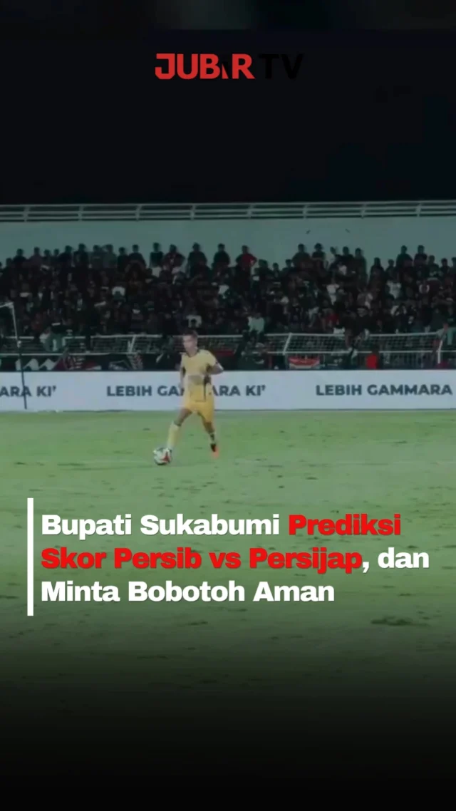 Persib Bandung hanya membutuhkan satu poin saat menghadapi Persijap Jepara untuk memastikan gelar juara Super League 2025/2026 sekaligus mencetak hattrick juara beruntun.

Bupati Sukabumi Asep Japar pun ikut memberikan dukungan kepada Maung Bandung dan mengimbau Bobotoh tetap tertib serta tidak ugal-ugalan saat merayakan pertandingan nanti. Bahkan, ia memprediksi Persib menang dengan skor 2-1.

Editor: Tino

#jubirtv #jubirtvnewscom #persib #bobotoh #maungbandung #persibjuara #persibvspersijap #ligainonesia #bandung #beritaolahraga #viralbola #jawabarat