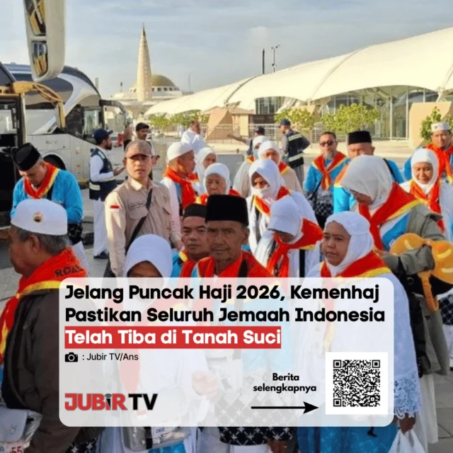 Kemenhaj Pastikan Seluruh Jemaah Haji Indonesia Telah Tiba di Tanah Suci Jelang Puncak Ibadah 🕋✈️

Kementerian Haji mengonfirmasi bahwa seluruh jemaah haji asal Indonesia telah mendarat dengan selamat di Tanah Suci menjelang fase puncak ibadah haji 2026. Fokus saat ini beralih ke persiapan logistik dan kesehatan untuk memastikan kelancaran seluruh prosesi ibadah. 👇

📌 𝐈𝐧𝐟𝐨 𝐥𝐞𝐧𝐠𝐤𝐚𝐩𝐧𝐲𝐚 𝐜𝐞𝐤 𝐝𝐢 𝐬𝐭𝐨𝐫𝐲 & 𝐬𝐨𝐫𝐨𝐭𝐚𝐧

#jubirtv #jubirtvnewscom 
#haji2026 #jemaahindonesia #kemenag #tanahsuci #infohaji #beritanasional