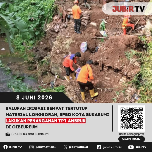 Saluran Irigasi Tertutup Material Longsor, BPBD Kota Sukabumi Tangani TPT Ambruk di Cibeureum 🧱⚠️

BPBD Kota Sukabumi melakukan penanganan darurat menyusul ambruknya Tembok Penahan Tanah (TPT) di wilayah Cibeureum. Peristiwa tersebut menyebabkan material longsoran menutup saluran irigasi, yang berpotensi menghambat distribusi air bagi area pertanian maupun pemukiman warga sekitar. Tim BPBD segera terjun ke lokasi untuk melakukan pembersihan material serta mengamankan struktur agar tidak terjadi longsor susulan. Warga diimbau untuk tetap waspada terhadap potensi pergerakan tanah di musim peralihan ini dan segera melaporkan jika menemukan kondisi infrastruktur yang membahayakan.

📌 𝐈𝐧𝐟𝐨 𝐥𝐞𝐧𝐠𝐤𝐚𝐩𝐧𝐲𝐚 𝐜𝐞𝐤 𝐝𝐢 𝐬𝐭𝐨𝐫𝐲 & 𝐬𝐨𝐫𝐨𝐭𝐚𝐧

#jubirtv #jubirtvnewscom #kotasukabumi #cibeureum #bpbd #longsor #tptambruk #infrastruktur #tanggapdarurat #infosukabumi #beritaterkini
