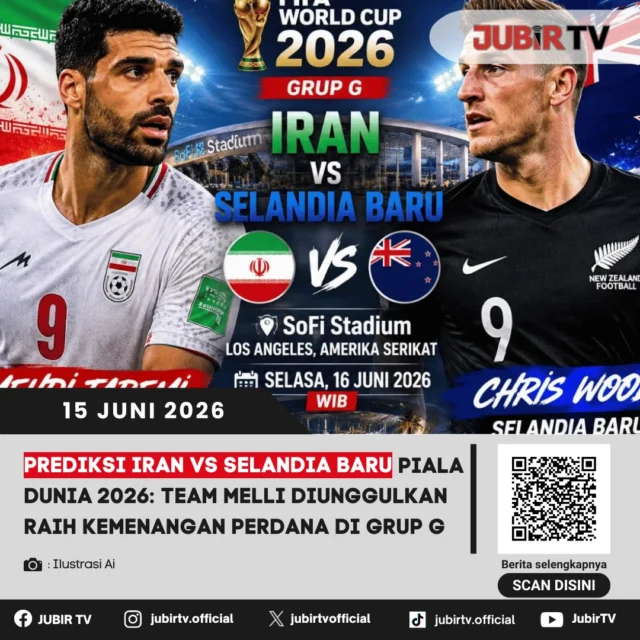 Iran mengusung ambisi besar saat menghadapi Selandia Baru pada laga perdana Grup G Piala Dunia 2026. Team Melli lebih diunggulkan berkat pengalaman tampil di empat edisi Piala Dunia secara beruntun serta materi pemain yang dipimpin Mehdi Taremi. Kemenangan menjadi target utama demi membuka peluang mencetak sejarah dengan lolos ke fase gugur untuk pertama kalinya.

Di sisi lain, Selandia Baru datang tanpa beban dan berharap sang kapten Chris Wood mampu membawa All Whites meraih kemenangan perdana mereka sepanjang sejarah Piala Dunia. Meski Iran lebih difavoritkan, semangat juang wakil Oseania itu berpotensi menghadirkan kejutan di laga pembuka Grup G.

📌 𝐈𝐧𝐟𝐨 𝐥𝐞𝐧𝐠𝐤𝐚𝐩𝐧𝐲𝐚 𝐜𝐞𝐤 𝐝𝐢 𝐬𝐭𝐨𝐫𝐲 & 𝐬𝐨𝐫𝐨𝐭𝐚𝐧

#jubirtv #jubirtvnewscom #pialadunia2026 #iran #selandiabaru #teammelli #allwhites #mehditaremi #chriswood #fifaworldcup #prediksibola #worldcup2026
