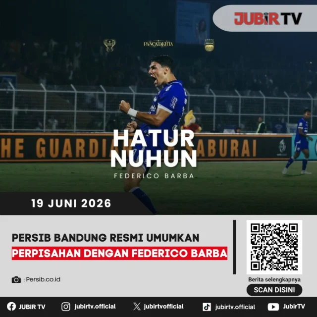 Persib Bandung resmi mengumumkan perpisahan dengan bek asal Italia, Federico Barba. Pemain yang sempat memperkuat lini belakang Maung Bandung itu dipastikan tidak lagi menjadi bagian dari skuad untuk menghadapi musim mendatang.

Kepergian Barba menambah daftar perubahan komposisi pemain yang dilakukan Persib dalam persiapan menyambut kompetisi baru. Bagaimana perjalanan Federico Barba bersama Maung Bandung dan apa alasan di balik perpisahan tersebut?

📌 𝐈𝐧𝐟𝐨 𝐥𝐞𝐧𝐠𝐤𝐚𝐩𝐧𝐲𝐚 𝐜𝐞𝐤 𝐝𝐢 𝐬𝐭𝐨𝐫𝐲 & 𝐬𝐨𝐫𝐨𝐭𝐚𝐧

#jubirtv #jubirtvnewscom #persib #persibbandung #federicobarba #maungbandung #liga1 #ligaindonesia #transferpemain #beritabola #bobotoh #sepakbolaindonesia