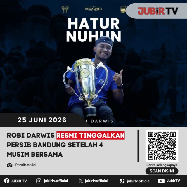 Kabar mengejutkan datang dari dunia sepak bola tanah air. Robi Darwis resmi berpamitan dan meninggalkan Persib Bandung setelah mengabdi selama empat musim terakhir.

Keputusan ini tentu menjadi momen emosional bagi para pendukung setia. Bagaimana pendapat kalian mengenai langkah karier Robi Darwis selanjutnya?

📌 𝐈𝐧𝐟𝐨 𝐥𝐞𝐧𝐠𝐤𝐚𝐩𝐧𝐲𝐚 𝐜𝐞𝐤 𝐝𝐢 𝐬𝐭𝐨𝐫𝐲 & 𝐬𝐨𝐫𝐨𝐭𝐚𝐧

#jubirtv #jubirtvnewscom #persib #bandung #persibbandung #maungbandung #bobotoh #robidarwis #ligaindonesia #beritabola #transferpemain #jawabarat