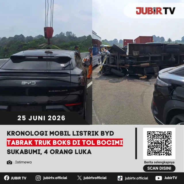 Kecelakaan lalu lintas melibatkan mobil listrik BYD dan truk boks terjadi di ruas Tol Bocimi, Kabupaten Sukabumi. Insiden tersebut mengakibatkan empat orang mengalami luka-luka setelah kendaraan bertabrakan hingga truk boks terguling di tengah jalan. 

Bagaimana kronologi kecelakaan itu bisa terjadi dan seperti apa kondisi para korban setelah dievakuasi?

📌 𝐈𝐧𝐟𝐨 𝐥𝐞𝐧𝐠𝐤𝐚𝐩𝐧𝐲𝐚 𝐜𝐞𝐤 𝐝𝐢 𝐬𝐭𝐨𝐫𝐲 & 𝐬𝐨𝐫𝐨𝐭𝐚𝐧

#jubirtv #jubirtvnewscom #sukabumi #tolbocimi #cicurug #kecelakaan #byd #mobillistrik #lalulintas #beritasukabumi #jawabarat #infolalin