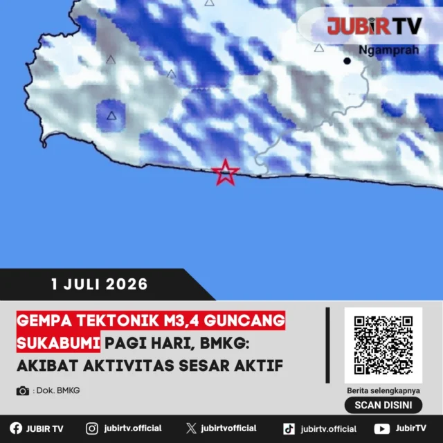 Gempa tektonik berkekuatan Magnitudo 3,4 mengguncang wilayah Sukabumi pada Rabu pagi. Berdasarkan analisis BMKG, gempa tersebut dipicu oleh aktivitas sesar aktif dan dirasakan di sejumlah wilayah, namun tidak berpotensi menimbulkan tsunami. 

BMKG mengimbau masyarakat agar tetap tenang, tidak mudah percaya pada informasi yang belum terverifikasi, serta selalu mengikuti informasi resmi dari BMKG. Bagaimana lokasi pusat gempa, tingkat guncangan yang dirasakan, dan penjelasan lengkap mengenai penyebab gempa tersebut?

📌 𝐈𝐧𝐟𝐨 𝐥𝐞𝐧𝐠𝐤𝐚𝐩𝐧𝐲𝐚 𝐜𝐞𝐤 𝐝𝐢 𝐬𝐭𝐨𝐫𝐲 & 𝐬𝐨𝐫𝐨𝐭𝐚𝐧

#jubirtv #jubirtvnewscom #sukabumi #gempa #gempasukabumi #bmkg #gempabumi #jawabarat #infogempa #beritasukabumi #sesaraktif #infojabar