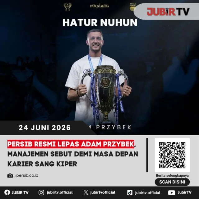 Persib Bandung resmi melepas kiper Adam Przybek. Manajemen Maung Bandung menyebut keputusan tersebut diambil sebagai bagian dari dukungan terhadap masa depan karier sang penjaga gawang agar mendapatkan kesempatan berkembang lebih baik ke depannya.

Kepergian Adam Przybek menambah daftar perubahan komposisi skuad Persib jelang musim baru. Bagaimana perjalanan sang kiper bersama Persib dan alasan lengkap di balik keputusan ini?

📌 𝐈𝐧𝐟𝐨 𝐥𝐞𝐧𝐠𝐤𝐚𝐩𝐧𝐲𝐚 𝐜𝐞𝐤 𝐝𝐢 𝐬𝐭𝐨𝐫𝐲 & 𝐬𝐨𝐫𝐨𝐭𝐚𝐧

#jubirtv #jubirtvnewscom #persib #persibbandung #adamprzybek #bobotoh #liga1 #sepakbolaindonesia #beritabola #transferpemain #jawabarat #maungbandung
