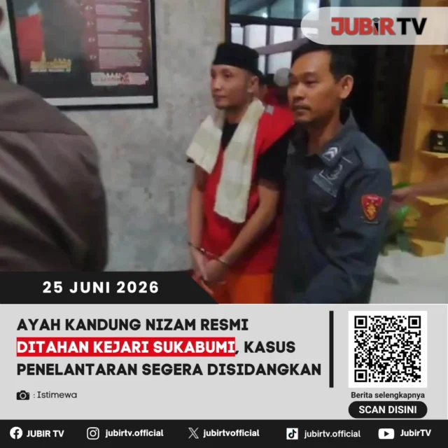 Sebuah kabar duka mendalam sekaligus pengawalan hukum yang tegas datang dari Sukabumi. Kasus kematian tragis Nizam Syafei kini memasuki babak baru, di mana pihak Kejaksaan Negeri (Kejari) Sukabumi telah resmi menahan ayah kandung korban sebagai tersangka utama.

Langkah hukum ini diambil sebagai bentuk pertanggungjawaban atas peristiwa yang mengguncang nurani masyarakat luas. Proses penyidikan terus dilakukan secara mendalam untuk mengungkap kebenaran di balik tragedi ini agar keadilan bagi Nizam Syafei dapat ditegakkan setegak-tegaknya.

📌 𝐈𝐧𝐟𝐨 𝐥𝐞𝐧𝐠𝐤𝐚𝐩𝐧𝐲𝐚 𝐜𝐞𝐤 𝐝𝐢 𝐬𝐭𝐨𝐫𝐲 & 𝐬𝐨𝐫𝐨𝐭𝐚𝐧

#jubirtv #jubirtvnewscom #kasusnizamsyafei #kriminal #sukabumi #beritasukabumi #kejarisukabumi #hukumindonesia #keadilan #beritaterkini #jawabarat
