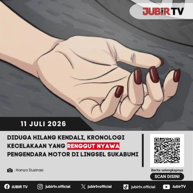 Seorang pengendara sepeda motor tewas setelah menabrak sebuah truk yang sedang berhenti di Jalan Lingkar Selatan, Kelurahan Dayeuhluhur, Kecamatan Warudoyong, Kota Sukabumi, Jumat (10/7/2026) sekitar pukul 11.30 WIB.

Korban dalam insiden itu berinisial JA (55), seorang karyawan swasta. Saat kejadian, ia melaju di jalan yang dikenal dengan sebut Lingsel dari arah Jalan Jalur Cibolang menuju Jalan Pelabuhan II.

📌 𝐈𝐧𝐟𝐨 𝐥𝐞𝐧𝐠𝐤𝐚𝐩𝐧𝐲𝐚 𝐜𝐞𝐤 𝐝𝐢 𝐬𝐭𝐨𝐫𝐲 & 𝐬𝐨𝐫𝐨𝐭𝐚𝐧

#jubirtv #jubirtvnewscom #kecelakaan #kecelakaanmaut #lingselsukabumi