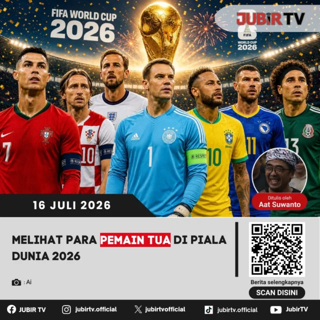 👴⚽ Piala Dunia 2026 tak hanya menjadi panggung para bintang muda, tetapi juga para pemain veteran yang masih mampu bersaing di level tertinggi. Pengalaman, kepemimpinan, dan kualitas mereka membuktikan bahwa usia bukan penghalang untuk tetap tampil di turnamen terbesar dunia. 

Dari Cristiano Ronaldo, Luka Modrić, hingga Guillermo Ochoa, para pemain senior tetap menjadi andalan negaranya sekaligus menginspirasi generasi baru. Lantas, bagaimana peran dan kontribusi mereka di Piala Dunia 2026?

📌 𝐈𝐧𝐟𝐨 𝐥𝐞𝐧𝐠𝐤𝐚𝐩𝐧𝐲𝐚 𝐜𝐞𝐤 𝐝𝐢 𝐬𝐭𝐨𝐫𝐲 & 𝐬𝐨𝐫𝐨𝐭𝐚𝐧

#jubirtv #jubirtvnewscom #pialadunia2026 #worldcup2026 #sepakbola #football #cristianoronaldo #lukamodric #guillermoochoa #opini